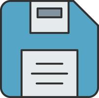 Diskette Line Filled Light Icon vector