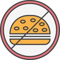 No comida línea lleno ligero icono vector