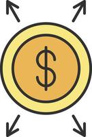 Dollar Line Filled Light Icon vector