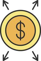 Dollar Line Filled Light Icon vector