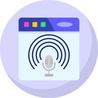 podcast Glyph Flat Bubble Icon vector