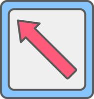 Arrow Left Line Filled Light Icon vector