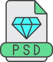 psd línea lleno ligero icono vector