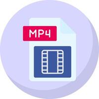 Video folder Glyph Flat Bubble Icon vector