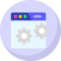 Web setting Glyph Flat Bubble Icon vector