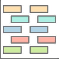 Gantt Chart Line Filled Light Icon vector