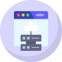 Cloud storage Glyph Flat Bubble Icon vector