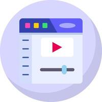 Video player Glyph Flat Bubble Icon vector