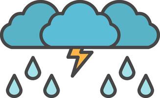 Storm Line Filled Light Icon vector