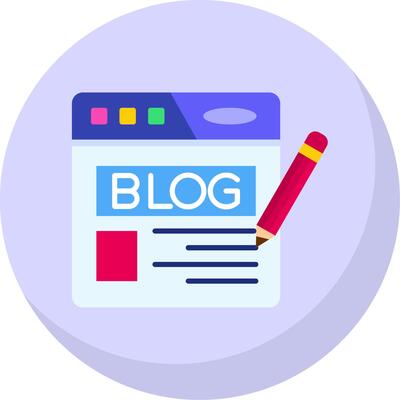 Blog Glyph Flat Bubble Icon