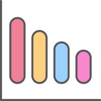 Bar Chart Line Filled Light Icon vector