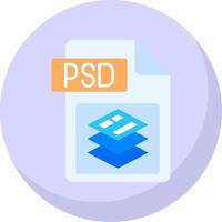 Psd file format Glyph Flat Bubble Icon vector