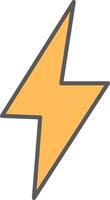 Thunder Line Filled Light Icon vector