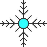 copo de nieve línea lleno ligero icono vector