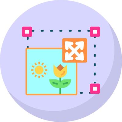 Move Glyph Flat Bubble Icon
