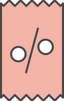Ticket Line Filled Light Icon vector