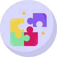 Puzzle Glyph Flat Bubble Icon vector