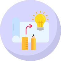 Design process Glyph Flat Bubble Icon vector