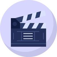 Clapperboard Glyph Flat Bubble Icon vector