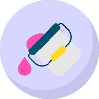 Paint bucket Glyph Flat Bubble Icon vector