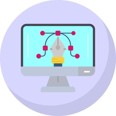 Graphic editor Glyph Flat Bubble Icon