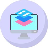 Layer Glyph Flat Bubble Icon vector