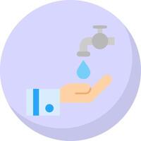 Wudu Glyph Flat Bubble Icon vector