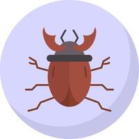 Beetle Glyph Flat Bubble Icon vector