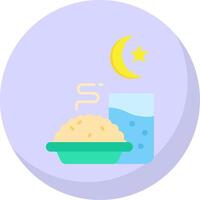 iftar glifo plano burbuja icono vector