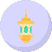 Lantern Glyph Flat Bubble Icon vector