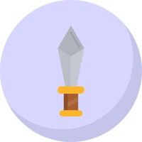 Dagger Glyph Flat Bubble Icon vector