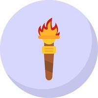 Torch Glyph Flat Bubble Icon vector