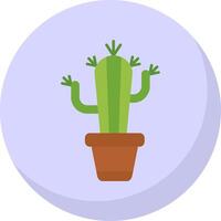 cactus glifo plano burbuja icono vector