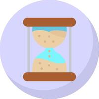 arena reloj glifo plano burbuja icono vector