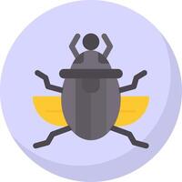 Scarab Glyph Flat Bubble Icon vector