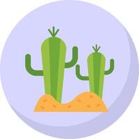 Cactus Glyph Flat Bubble Icon vector