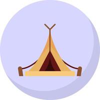 Tent Glyph Flat Bubble Icon vector