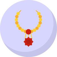 Necklace Glyph Flat Bubble Icon vector