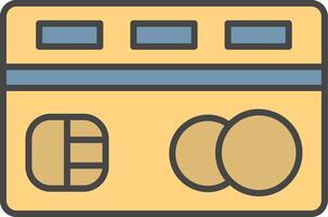 Credit Card Line Filled Light Icon vector