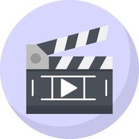 Movie Glyph Flat Bubble Icon vector