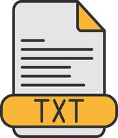 TXT línea lleno ligero icono vector