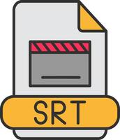 Srt Line Filled Light Icon vector