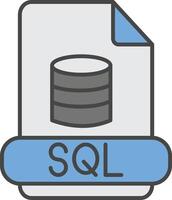 Sql Line Filled Light Icon vector