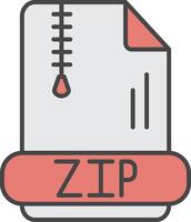 Zip Line Filled Light Icon vector