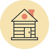 Wood Cabin Vector Icon