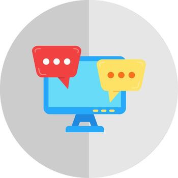 Desktop computer Flat Scale Icon vector