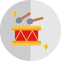 Drum Flat Scale Icon vector