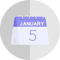 5th of January Flat Scale Icon vector