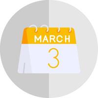 3rd of March Flat Scale Icon vector