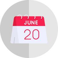 20th of June Flat Scale Icon vector